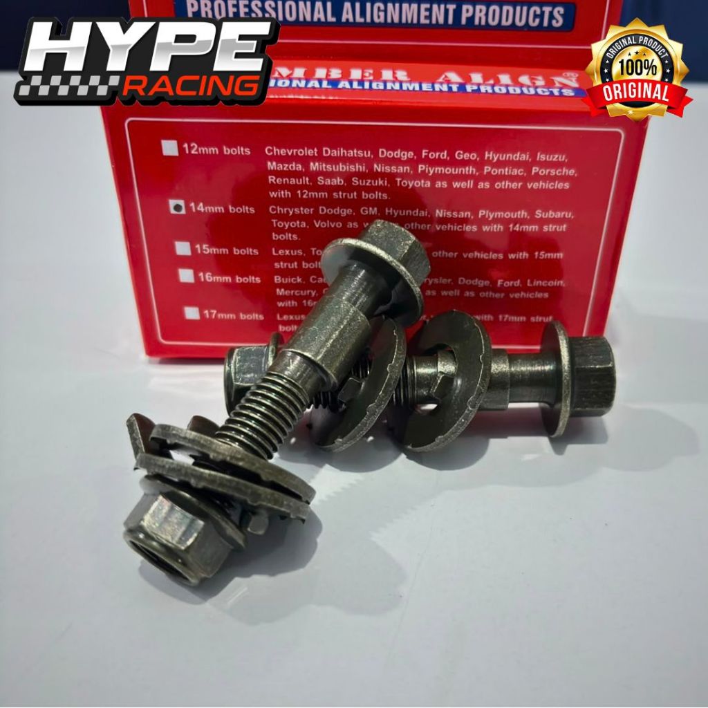 (1 SET 2PCS) BAUT CHEMBER / CAMBER SPOORING MERK HSR UKURAN LENGKAP 12/17MM