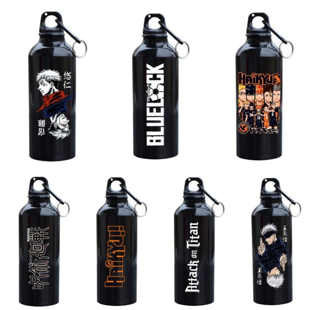 Tumbler logo anime haikyuuu/ botol minum anime blue lock/ tumbler alumunium anime jujutsu