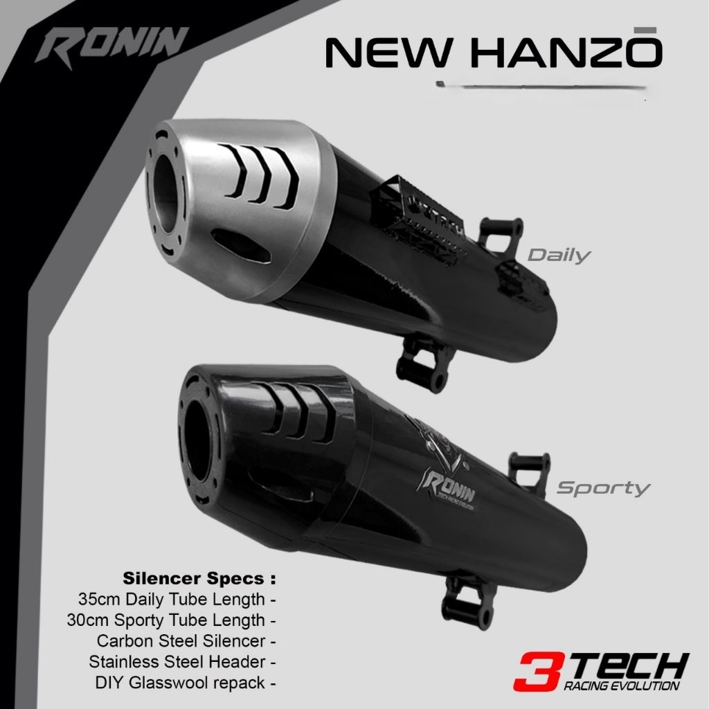 SILENCER ONLY KNALPOT RACING 3 SUARA 3TECH NEXTGEN RONIN HANZO ORIGINAL