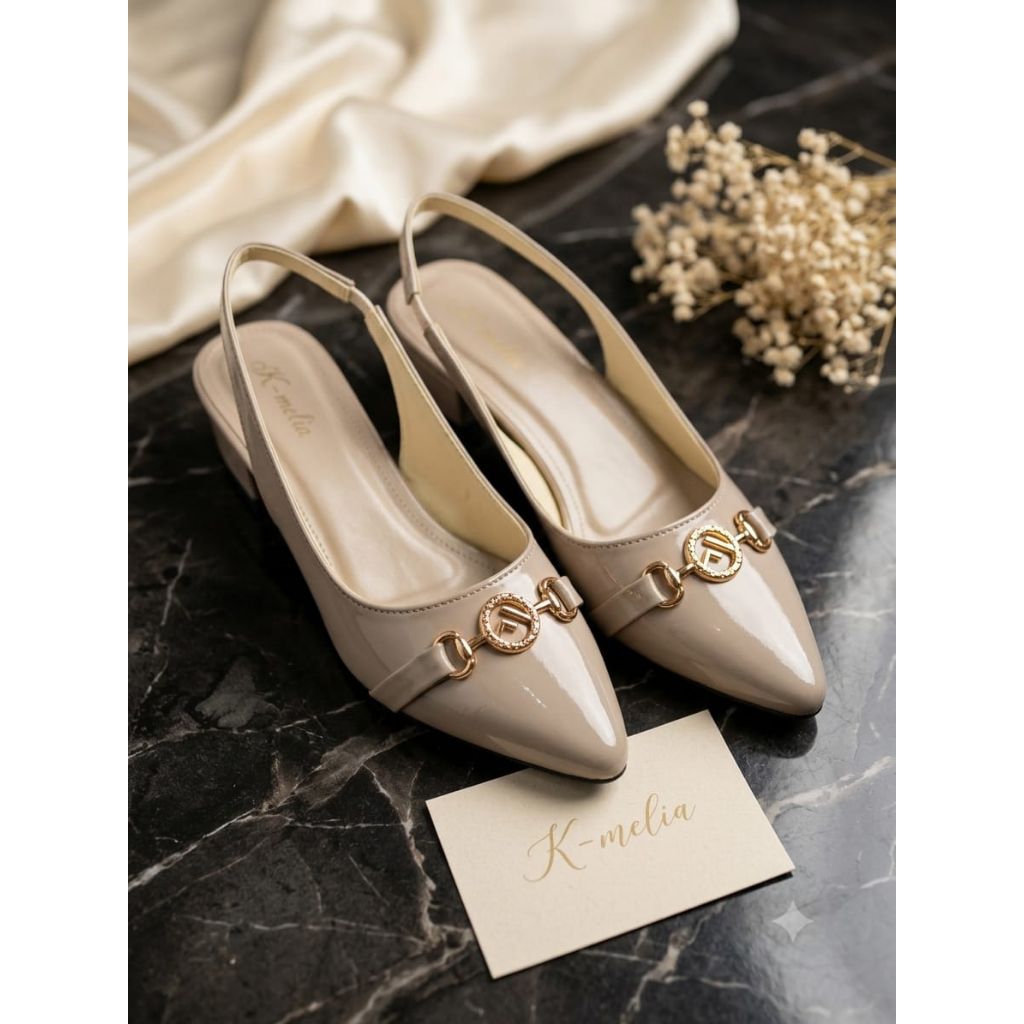 Heels Wanita Elegan | Heels Hak tahu | Heels Hak Rendah