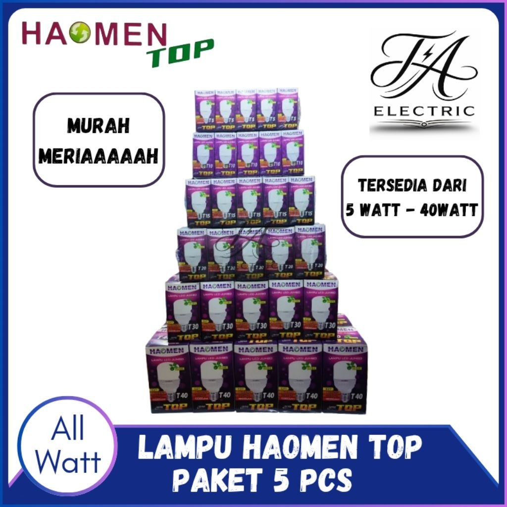 PAKET 5 PCS Lampu Haomen Top 5w 10w 15w 20w 30w 40w