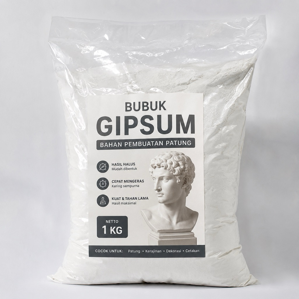 Bubuk gipsum casting pembuatan patung lukis 1 Kg