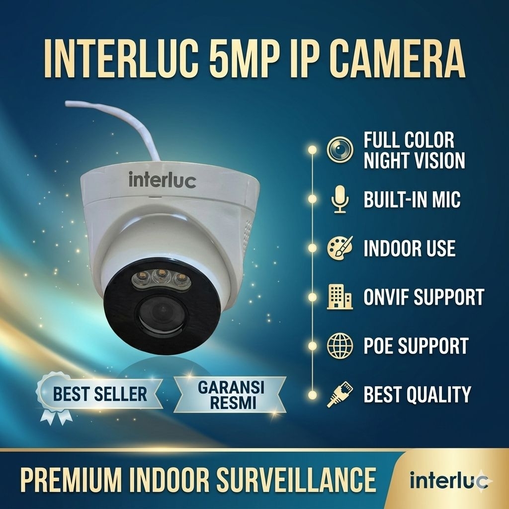Interluc IP camera cctv 5mp Full color Audio support poe indor/interluc eg109-ip50cv4+mic