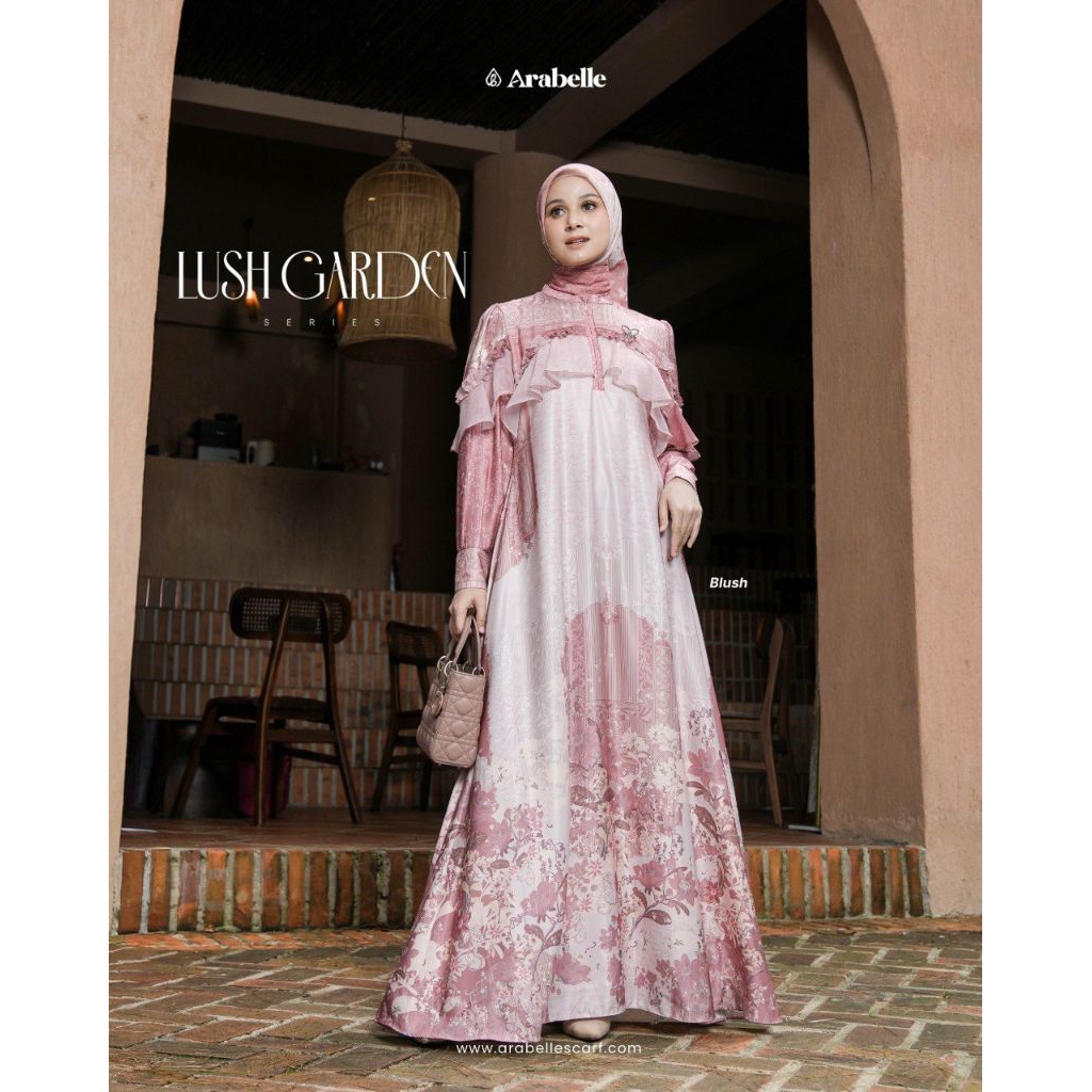 ARABELLE SCARF SERIES LUSH GARDEN DRESS PERFECT SILKY PREMIUM DRESS PESTA DRESS PREMIUM BY ARABELLE 