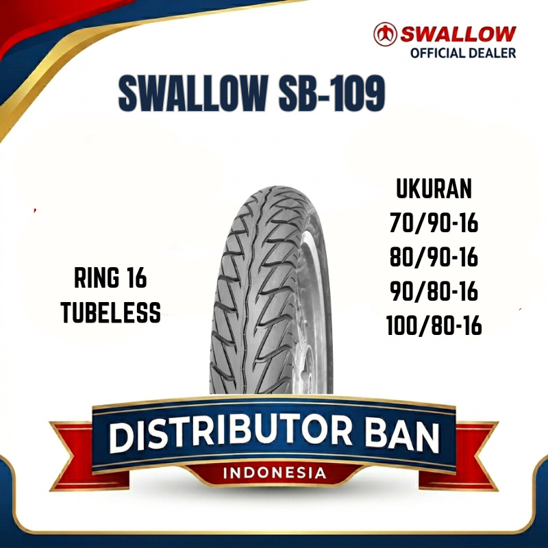 BAN MOTOR SWALLOW SB-109 VENOM RING 16 UKURAN | 70/90 | 80/90 | 90/80 | 100/80 | RING 16 |NON TUBLES