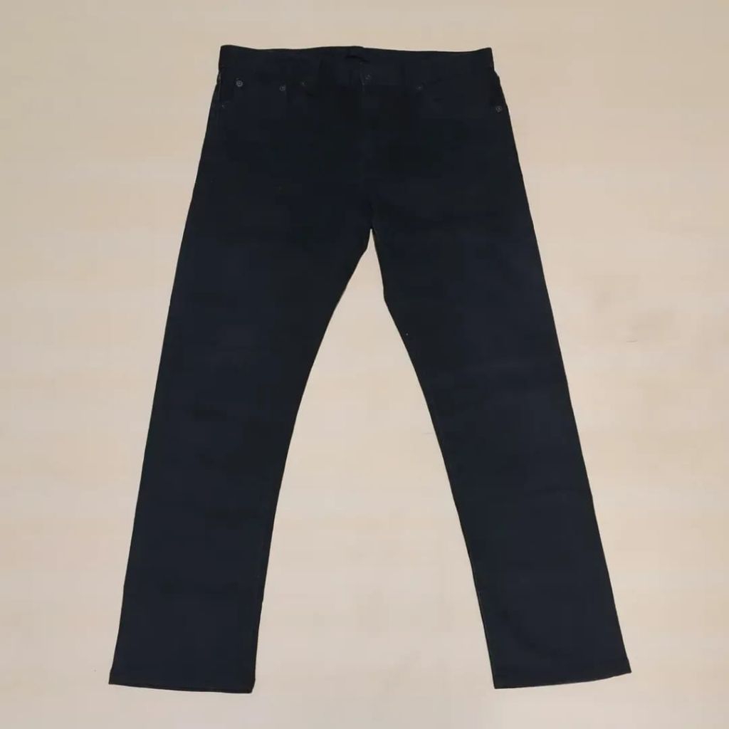 Uniqlo Red Line Selvedge Slim Straight Black Strecht Denim Original -