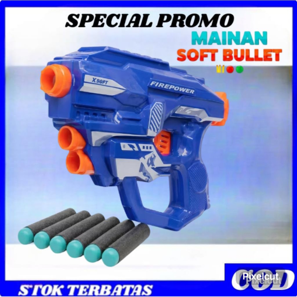 MAINAN PISTOL PISTOLAN TEMBAK TEMBAKAN  ANAK LAKI LAKI PELURU BUSA SNIPER NERF BULLET AWM MURAH/MAIN