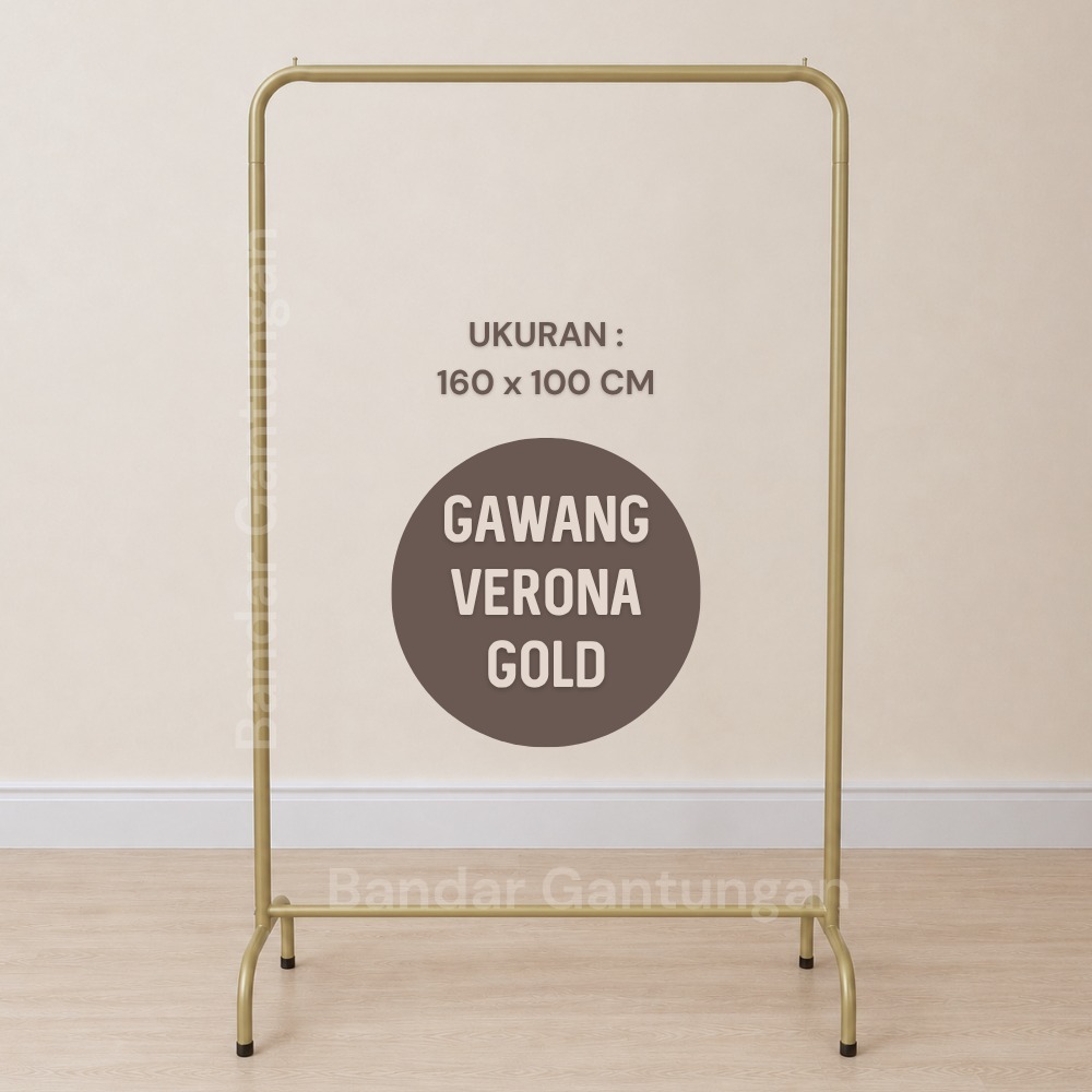 Gawang Baju Oval Verona Gold Emas Gantungan Baju Rak Baju Tempat Baju Display Pajangan-BH