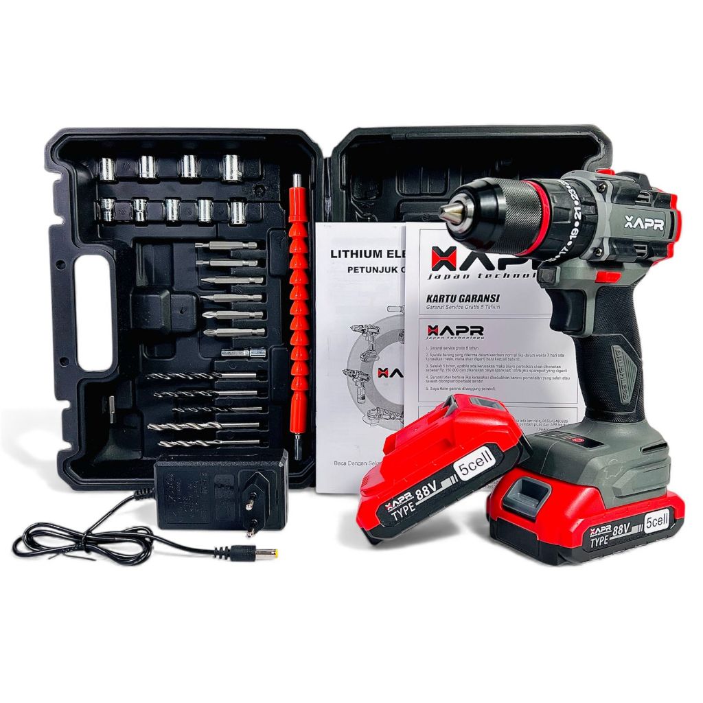 APR BOR IMPACT DRILL BRUSHLESS TYPE AP34+ 13MM KEYLESS AUTO LOCK 2btre 88V MESIN BOR BESI flase sale