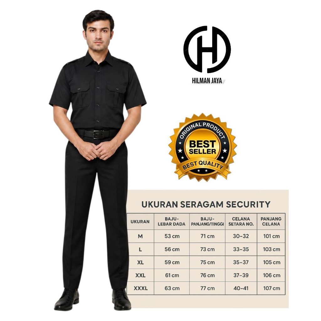[2026] Seragam Safari PREMIUM / Kemeja Safari /Safari Hitam/Safari Navy /Safari Coklat /Security / S