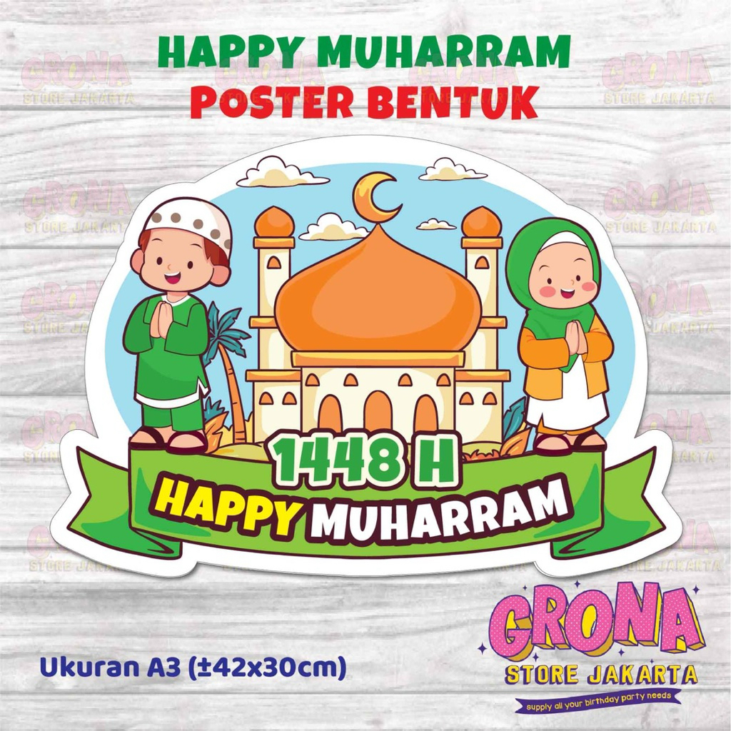 BOARD A3 sterofoam Tema Muharram / Pawai Muharram / Anak PAUD TK SD