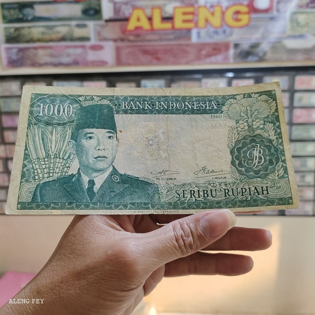 uang kuno sukarno 1000 Rupiah 1960