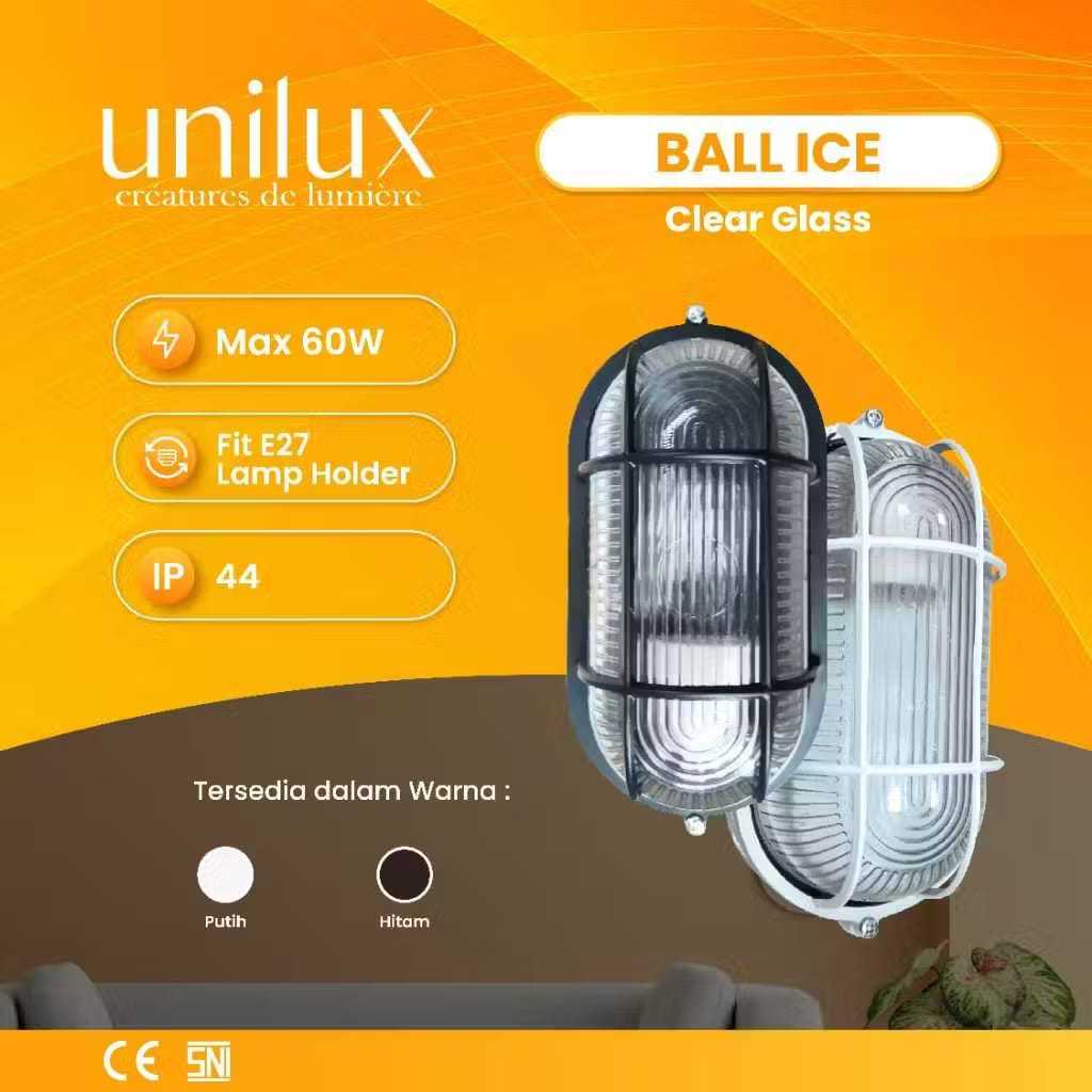 UNILUX Lampu Dinding Ball Ice E27/ wall Lamp Ball Ice . Lampu Dinding Anti Air