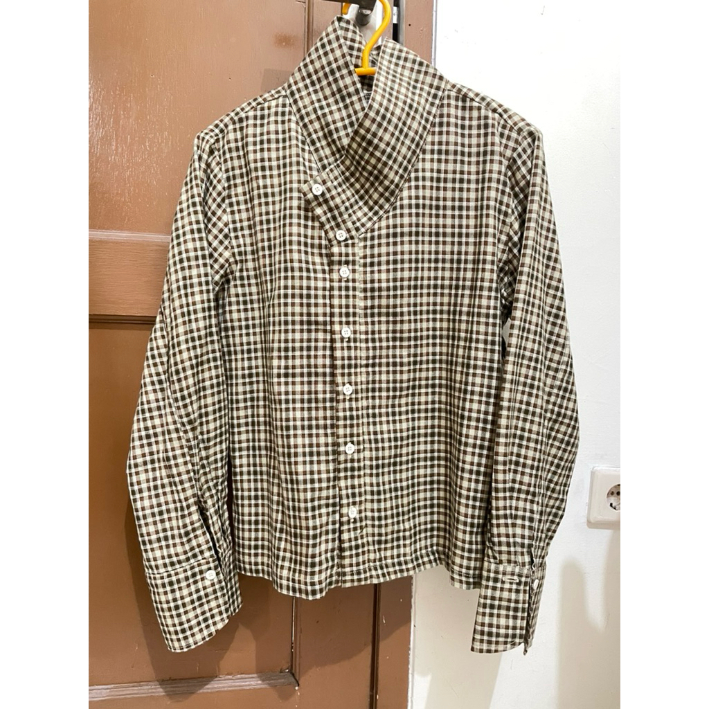 [PRELOVED] Gracias Label - Audrey Plaid Top warna Brown