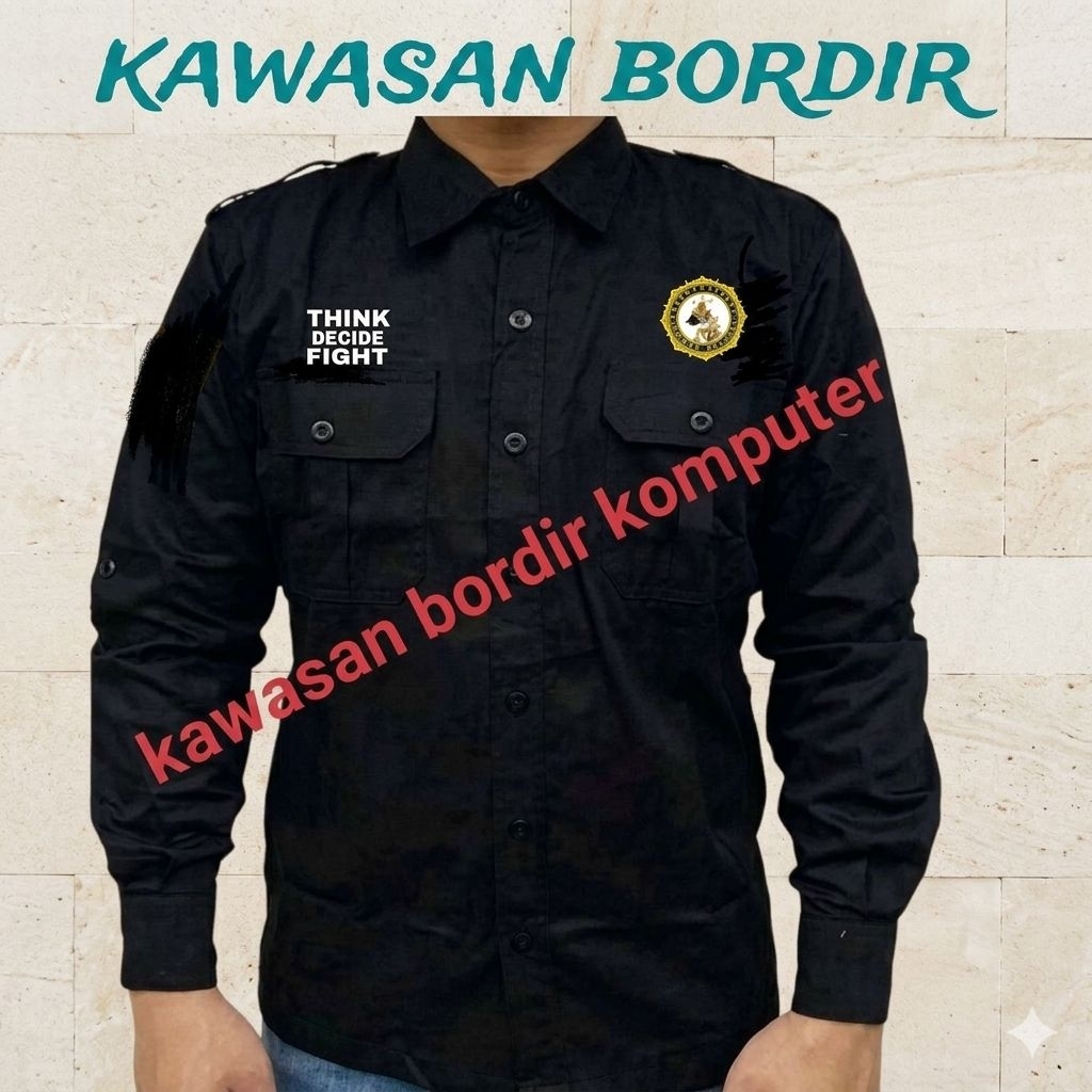Terbaru kemeja intelkam seragam intelkam baju intelkam pdh intelkam think DECIDE fight full bordir..