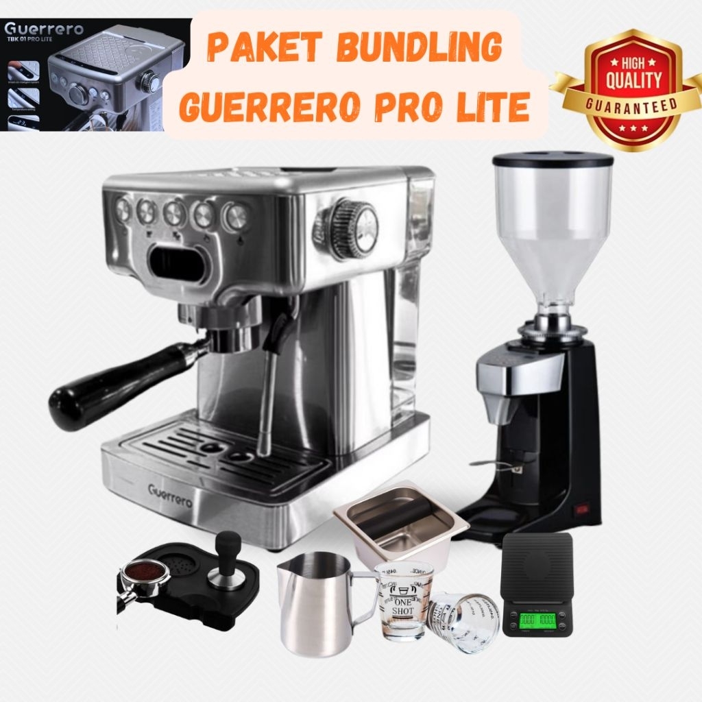 Paket Mesin Kopi Espresso Guerrero Tbk-01 Pro Lite + Grinder