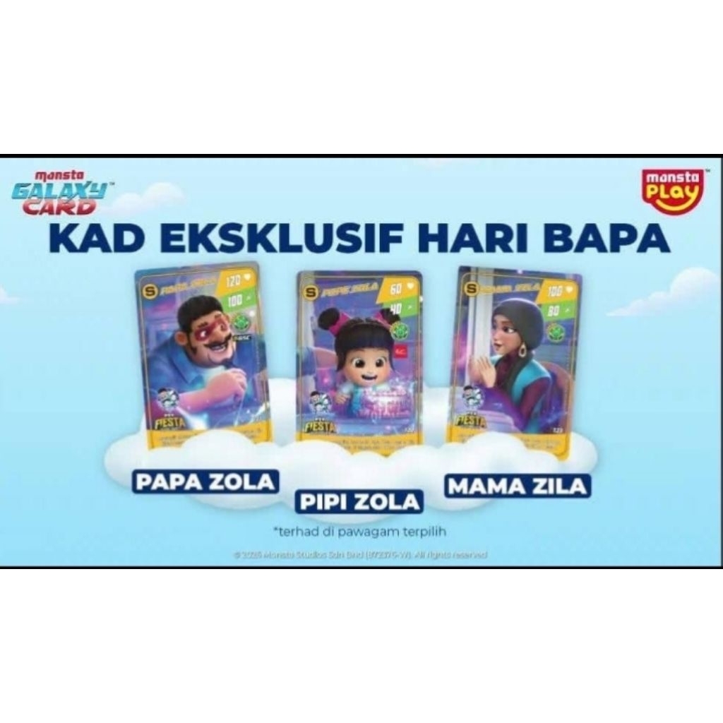 Monsta Galaxy Card Boboiboy Fiesta Malaysia Keluarga Papa Zola