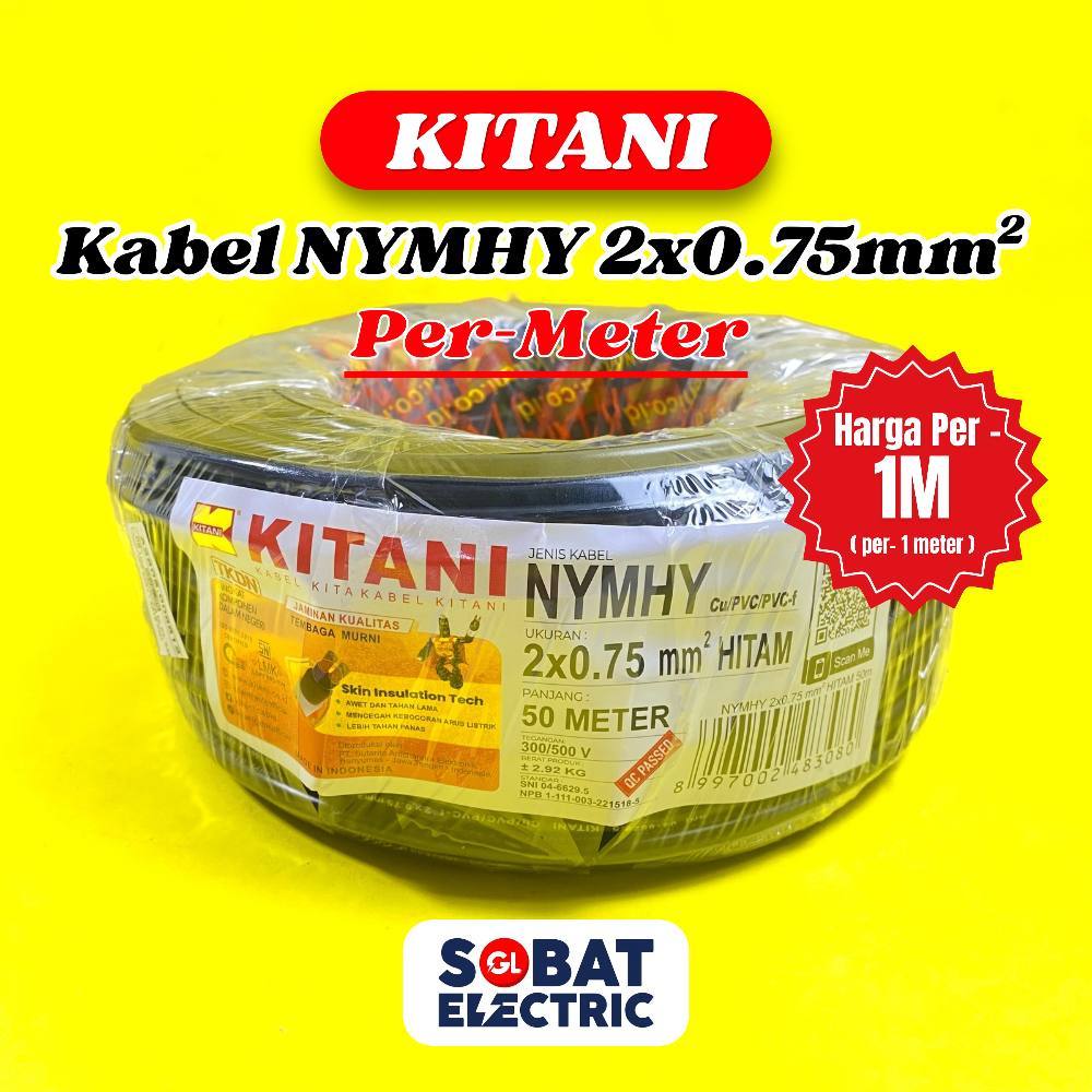 Kitani Kabel NYMHY Per Meteran - Kabel Kitani Serabut Meteran (2x0.75, 2x1.5)