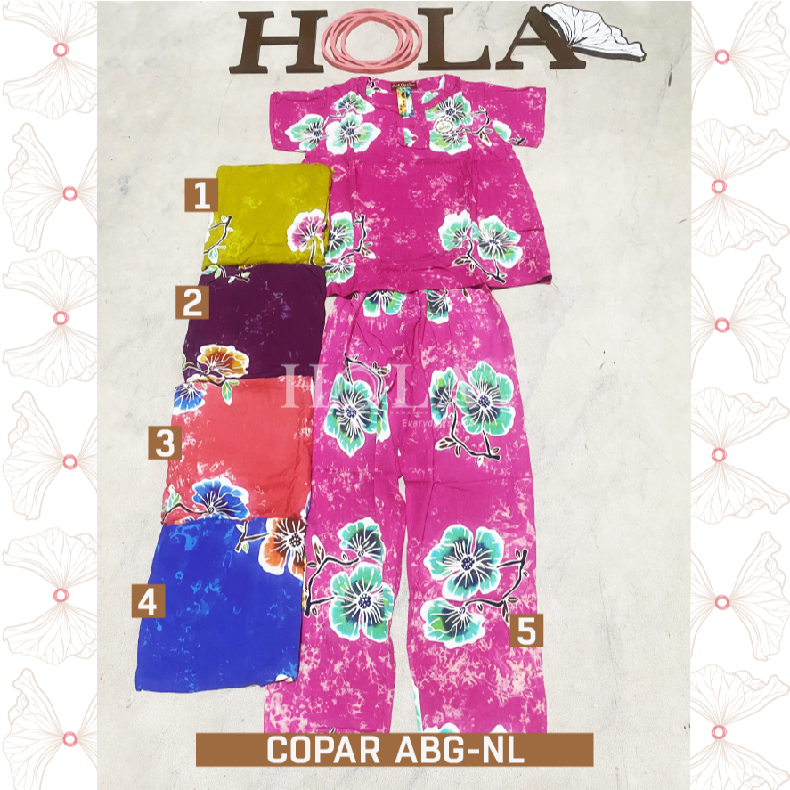 HOLA_FASH | SETELAN BATIK CAP COPAR  ABG SP TANGAN PENDEK, BATIK COPAR TANGAN PENDEK