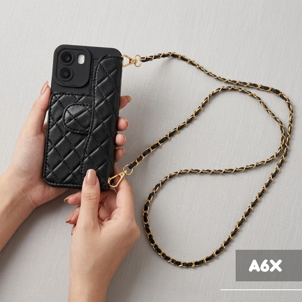 [PRE] Case Dompet Tali Oppo A6X | Case Oppo A6X | Kesing Hp A6X | Pelindung Hp | Softcase Oppo A6X