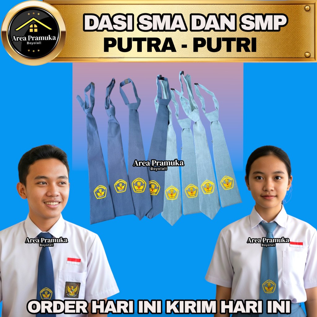 Dasi SMP / dasi SMA perekat bordir