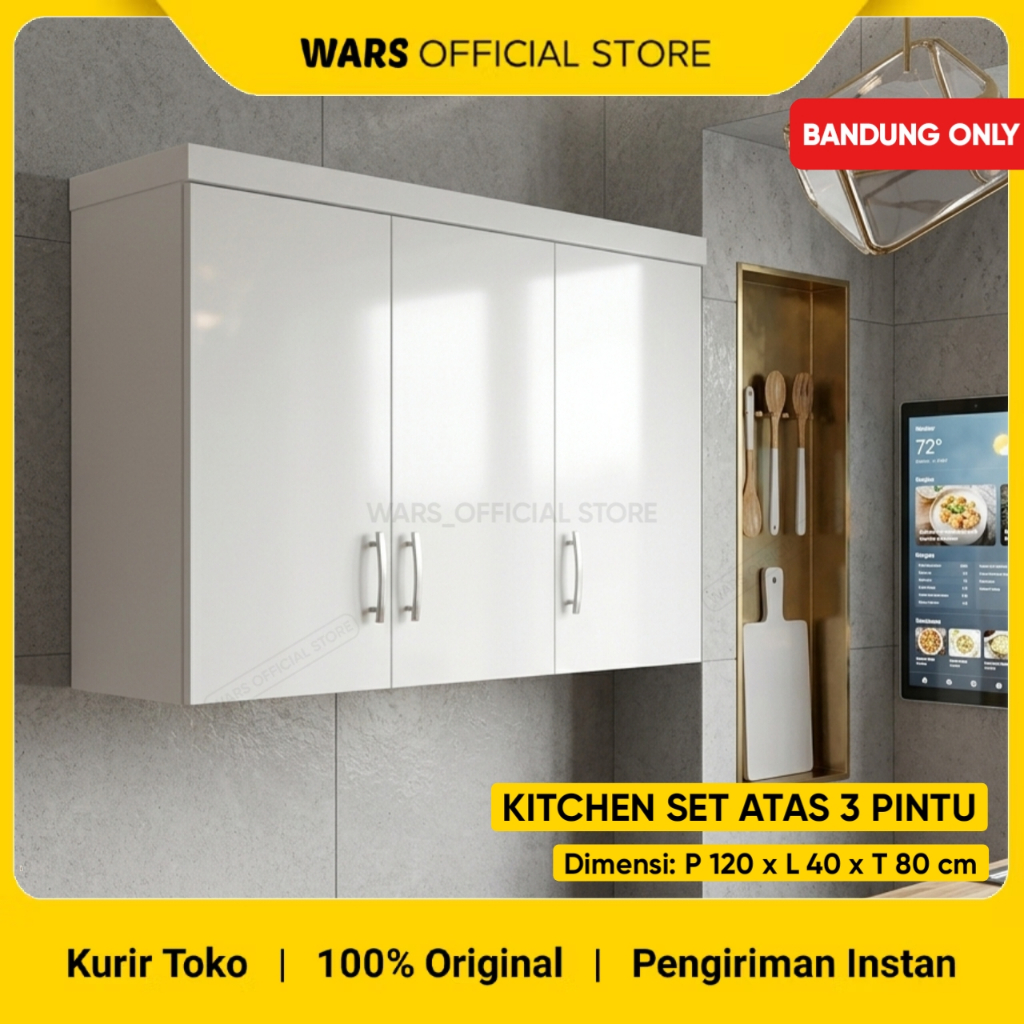 Kitchen Set Atas 3 Pintu Kayu Minimalis Modern