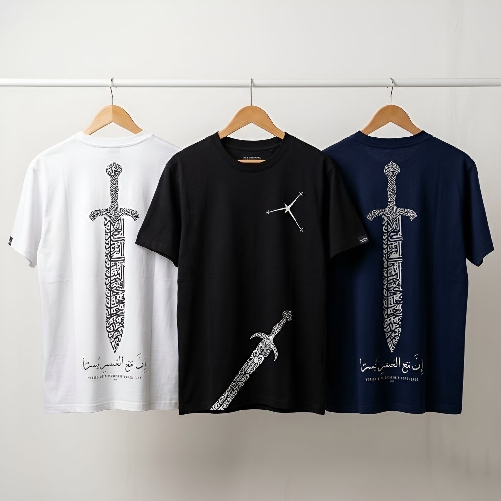 DARAQ Baju Kaos Pedang Arab Aesthetic - T-Shirt Distro Premium Cotton Combed