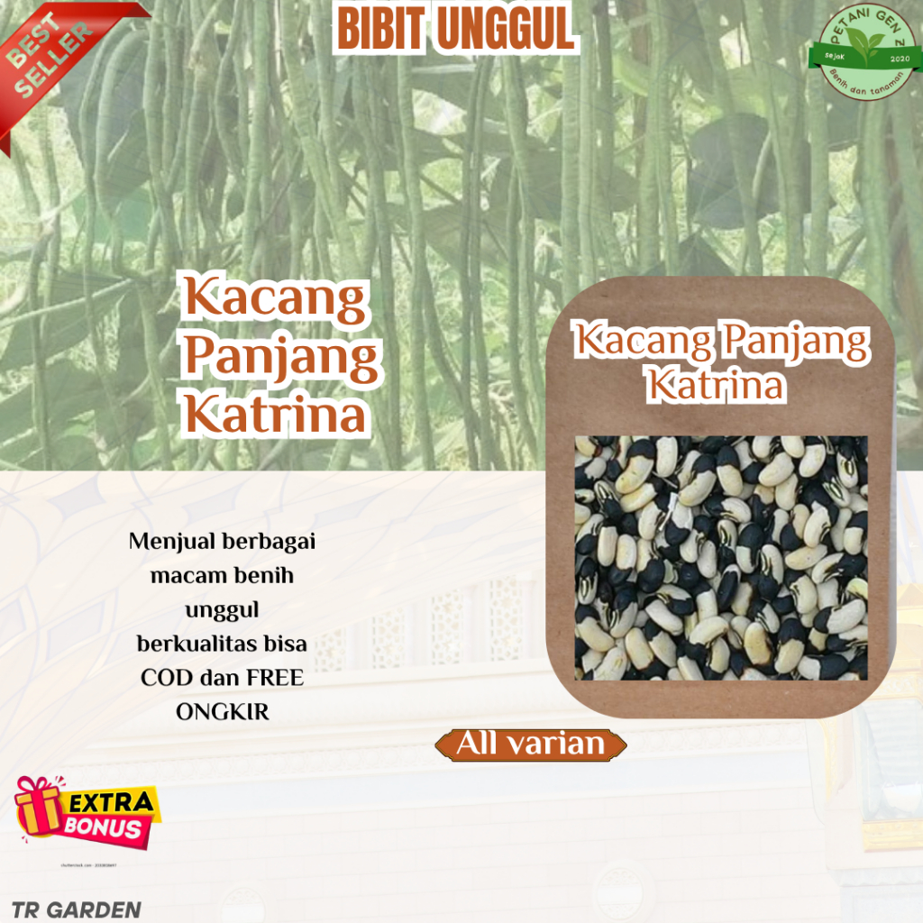 (10 biji) Bibit Benih Kacang Panjang Katrina Unggul (Extra Bonus)