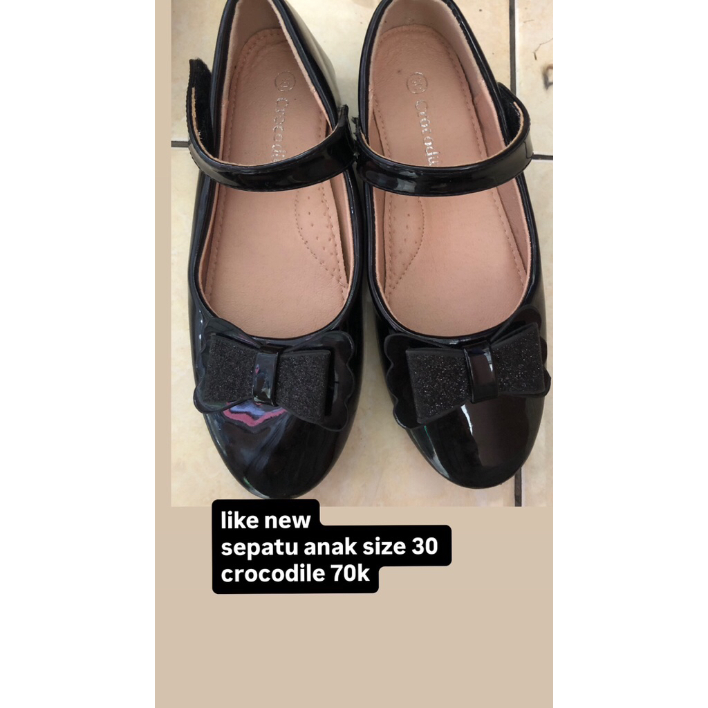 sepatu anak crocodile hitam size 30