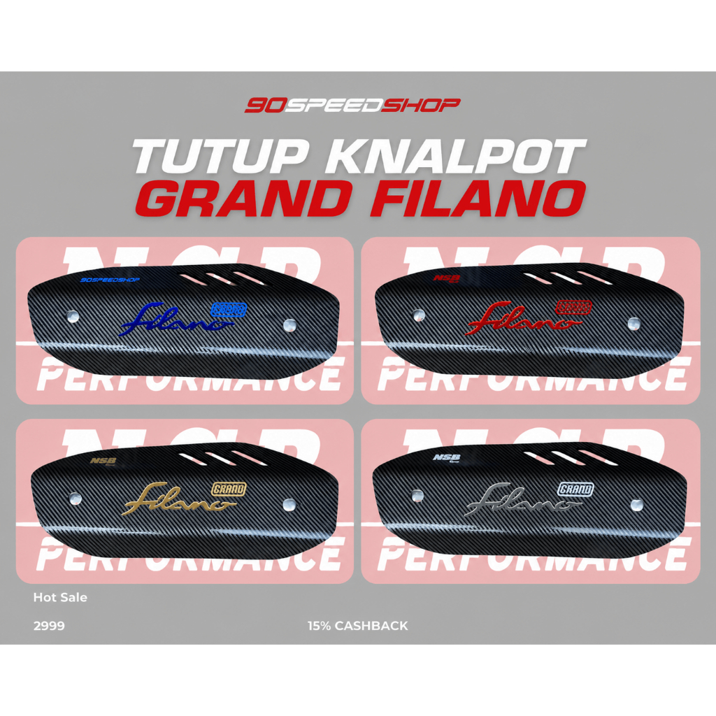 COVER TUTUP TAMENG KNALPOT GRAND FILANO CARBON NSB COVER KNALPOT VARIASI CARBON GRAND FILANO