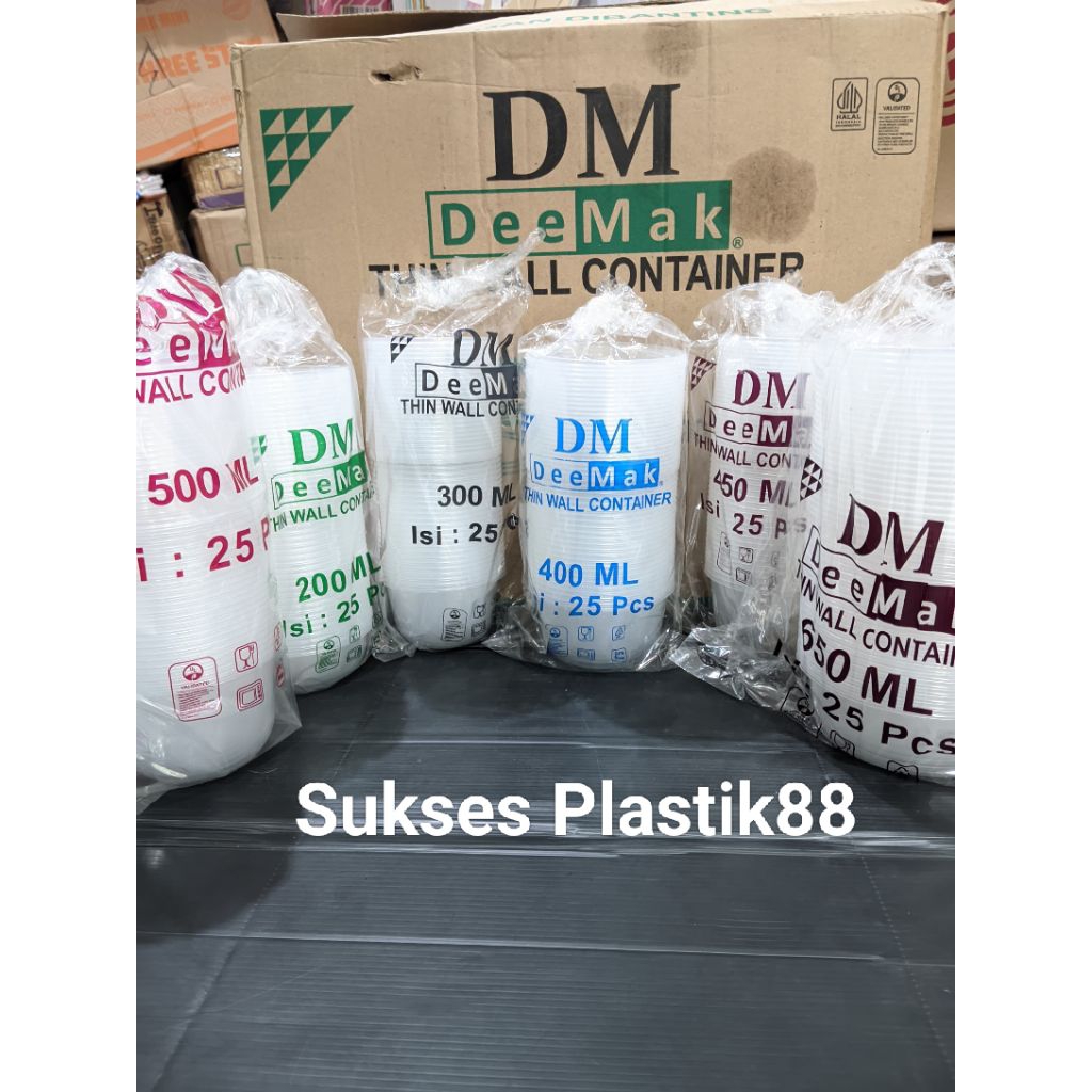 Grosir 1 dus Thinwall Mangkok Bulat Isi 500set 200ml/300ml / 400ml / 450ml / 500ml / 650ml Ma...