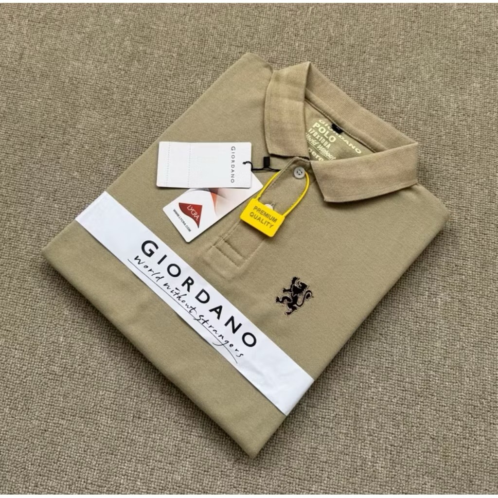 Giordano 3D Lion Polo Shirt Cotton CVC 20s || Giordano Mens Polo Cotton CVC 20s Full Bordir