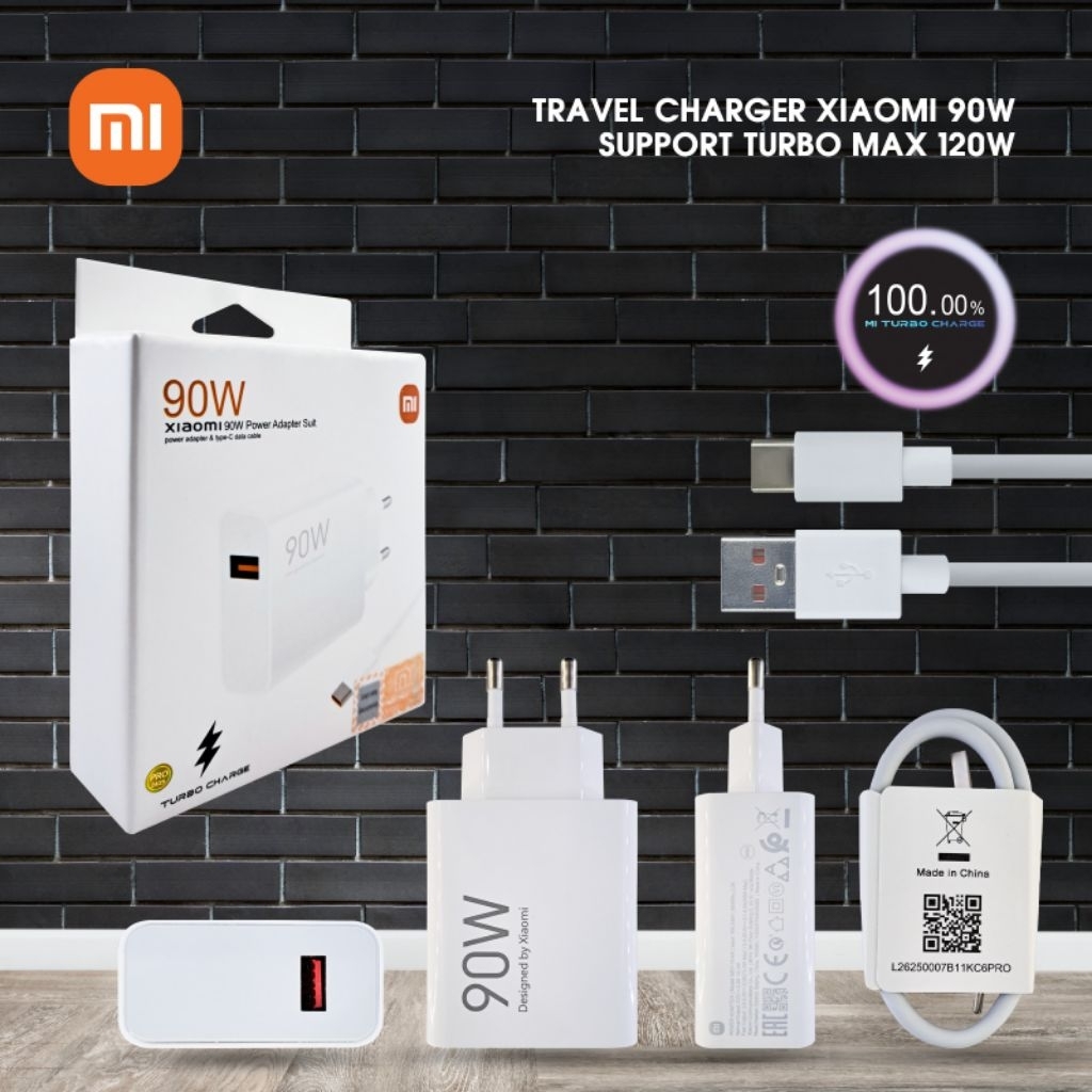 CHARGER XIAOMI 90WATT Kabel Xiaomi 6A