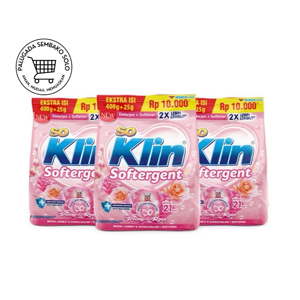 Sabun SOKLIN Softergent dan Detergen bubuk 455 Gram