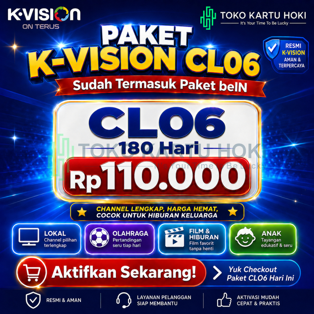 Paket TV K-Vision Cling 180 Hari Murah Lengkap Semua Channel