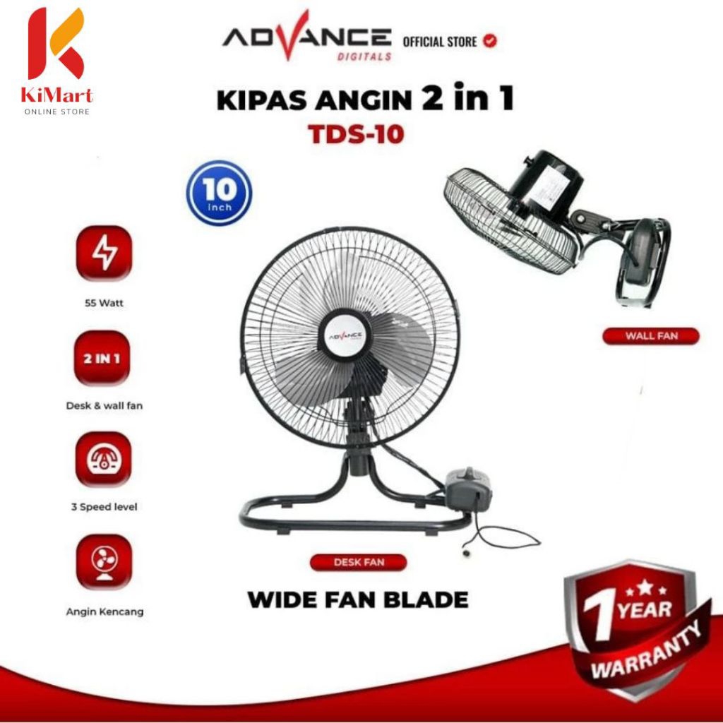 ADVANCE KIPAS ANGIN TORNADO TDS10