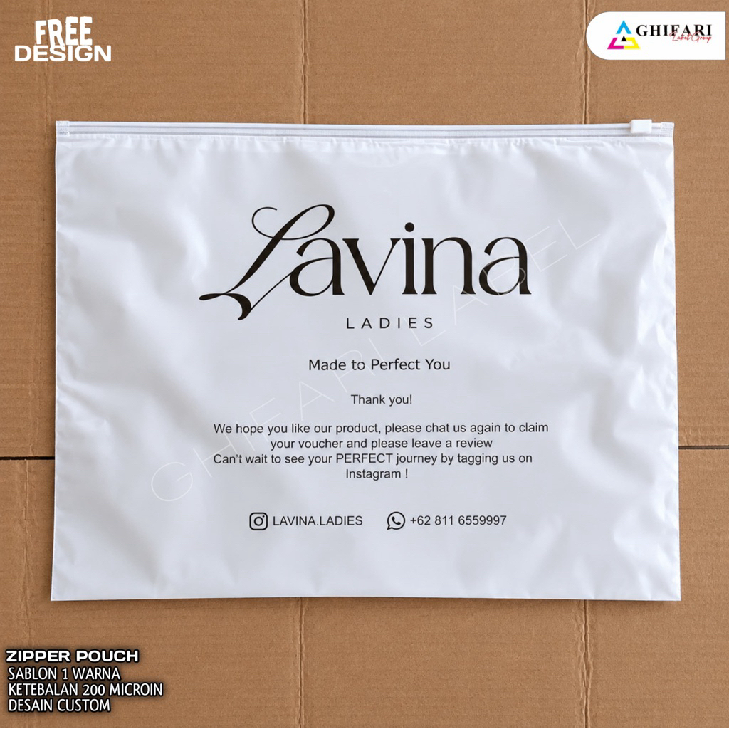 Zipper Pouch Custom Logo 50pcs | Kantong Plastik Zipper Hijab Baju Mukena | Zipper Pouch Murah 50pcs