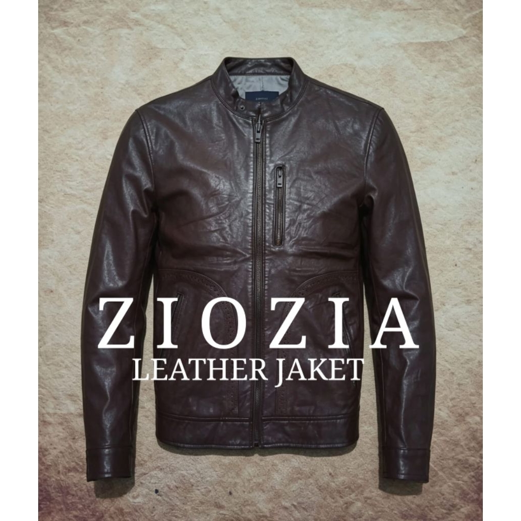 Jaket leather keren 100% kulit asli ZIOZIA bekas pakai
