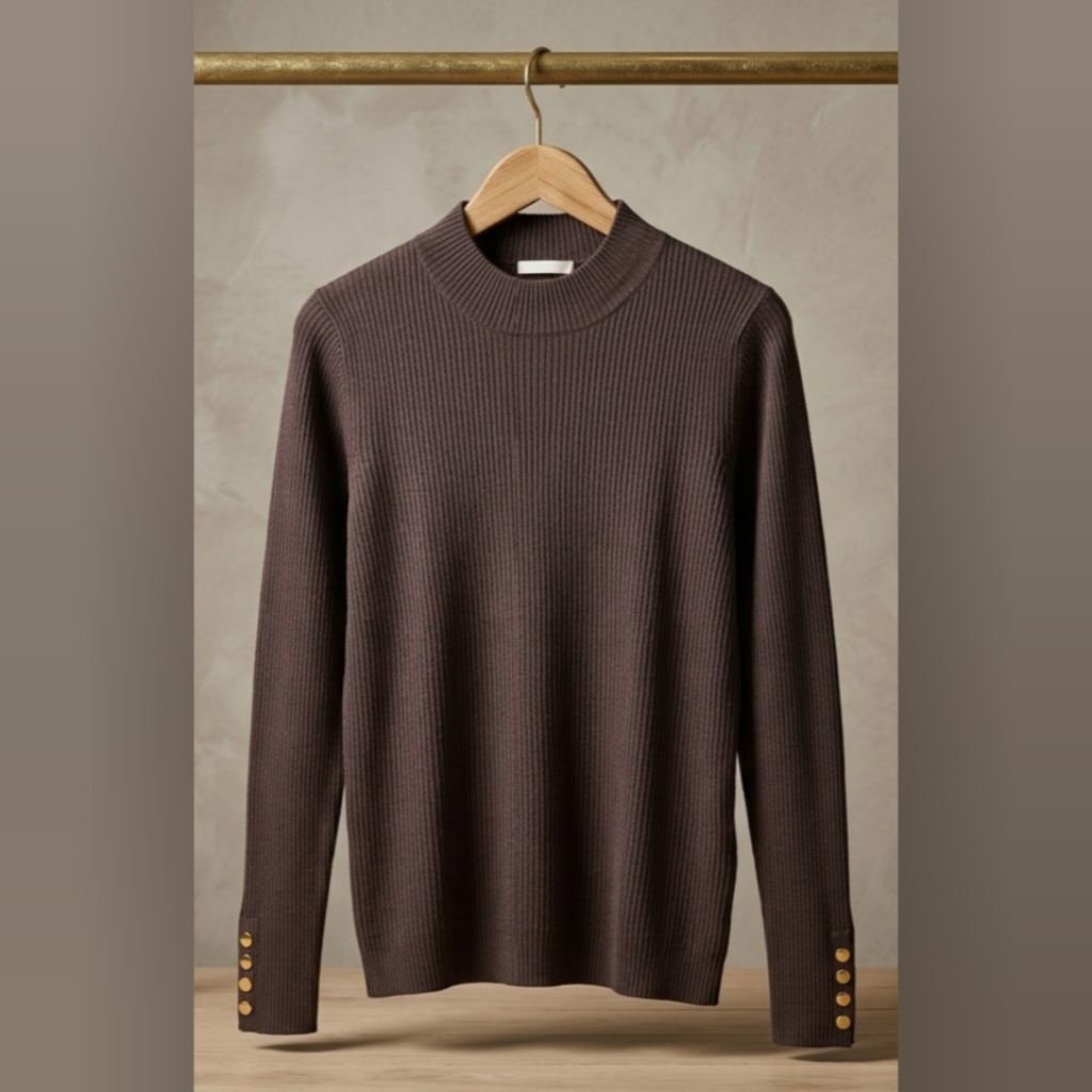 GU Brown Mock Neck Sweater Preloved