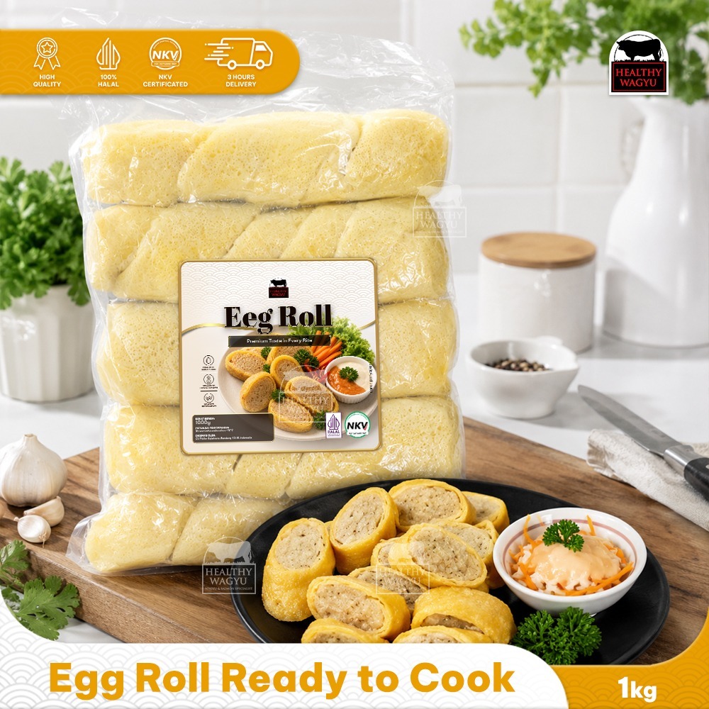 Egg Roll Ready to Cook 1kg | Eggroll Frozen Premium | Praktis Tinggal Goreng Healthy Wagyu