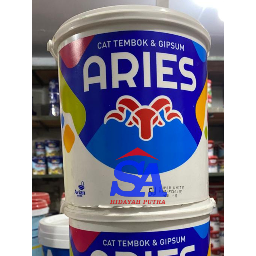 Cat Tembok Aries 5kg SuperWhite / Cat Aries 5 kg Putih / Cat Aries putih Galon / Cat Kiloan putih