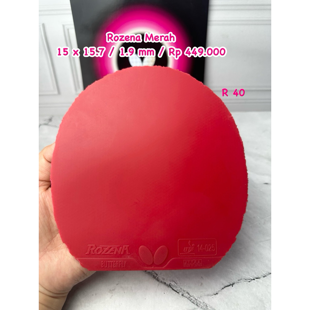 second karet tenis meja pingpong tenis meja Rozena Merah