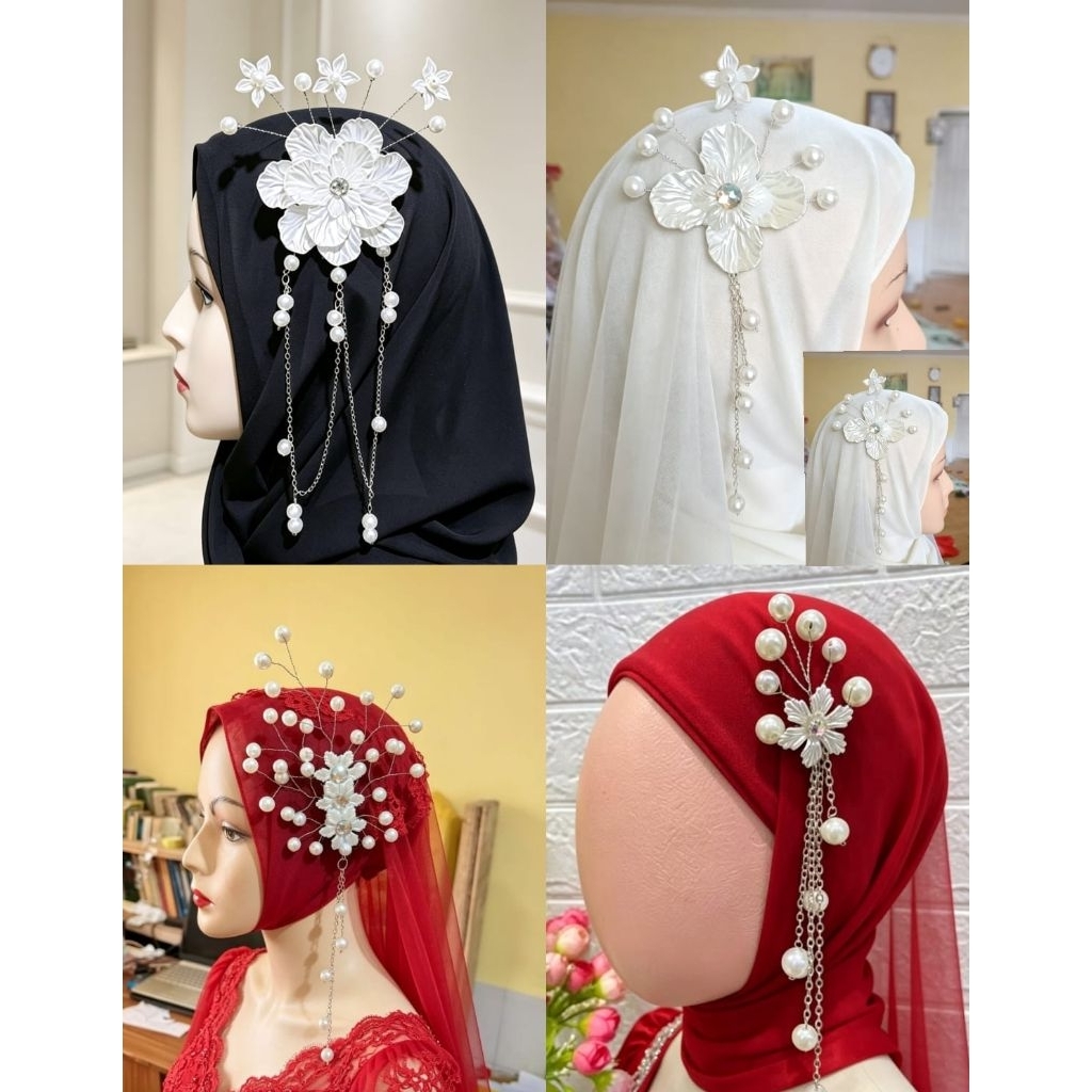 (B.J.H) HEADPIECE CANTIK UNTUK HIJAB COCOK UNTUK WISUDA DAN IDUL FITRI | BROS JUNTAI