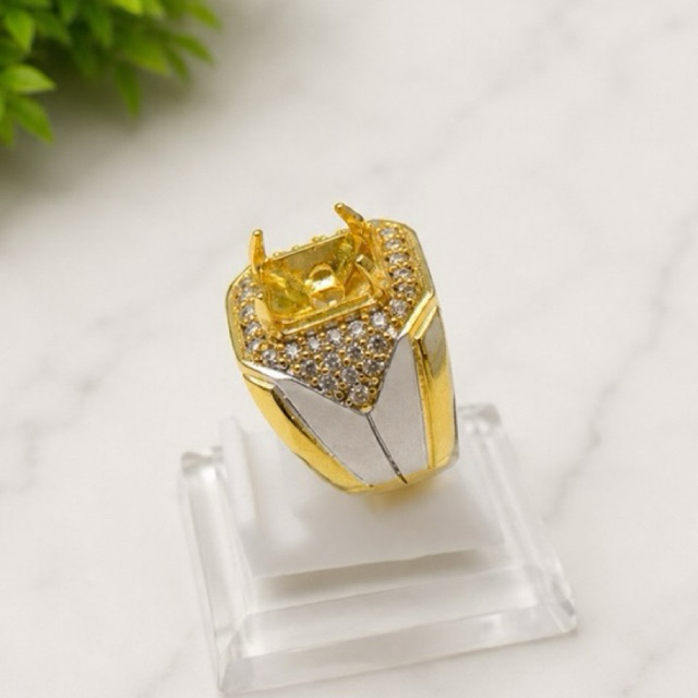 Ring/Emban Cincin Alpaka Kombinasi Doff Kotak 10x8
