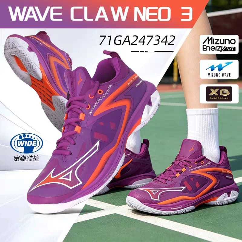 New 2026 Shoes Badminton Mizuno WAVE CLAW NEO3 71GA247342 Original