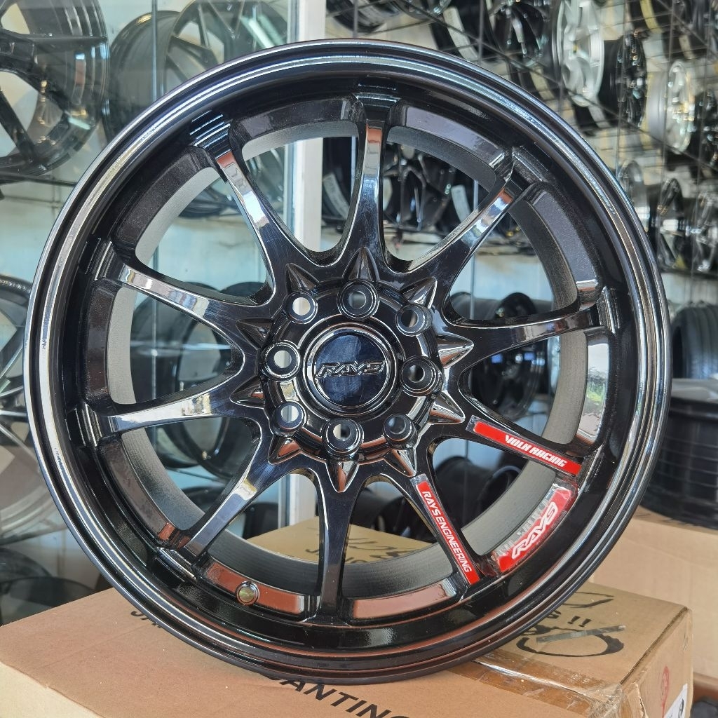 Velg Racing Rays CE28 Ring 16 Lubang 4 Hitam Glossy