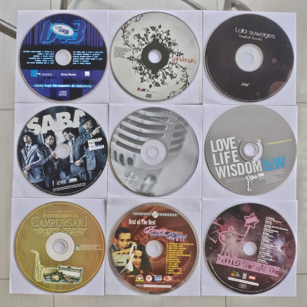 Borongan 7 CD indonesia + 2 VCD (hanya disc)