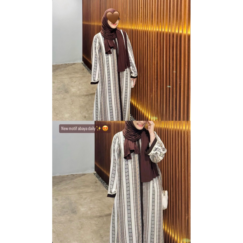 Abaya daily rayon motif by aghnea.id