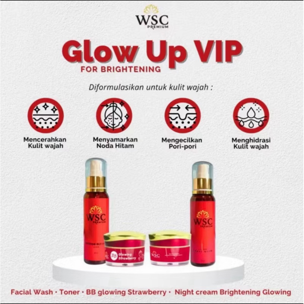 PAKET QALE BRIGHTENING | WSC PREMIUM GLOWUP VIP PAKET WSC PREMIUM WSC ORGANIC PREMIUM PAKET SULTAN W