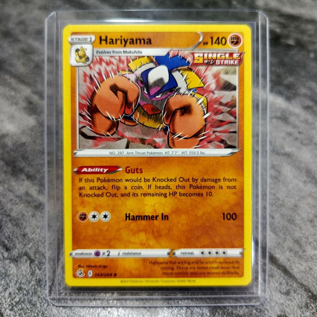 hariyama kartu pokemon english original asli sudah dapat toploader